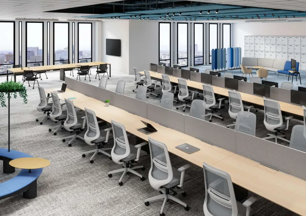11 - Avail Go Long Bench and Meeting Table, Esen Chair and Clavo.webp