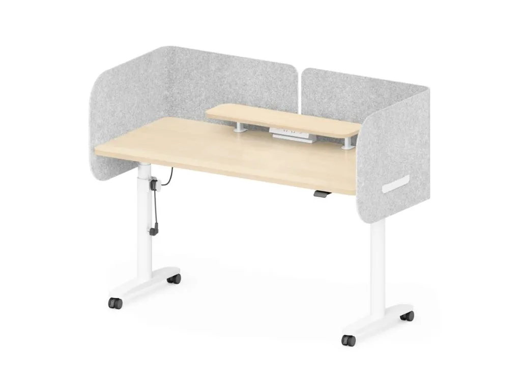 4 - Avail Go Height-adjustable Mobile Desk with PET Screen and Secondary Shelf_MFAS_TP03.webp