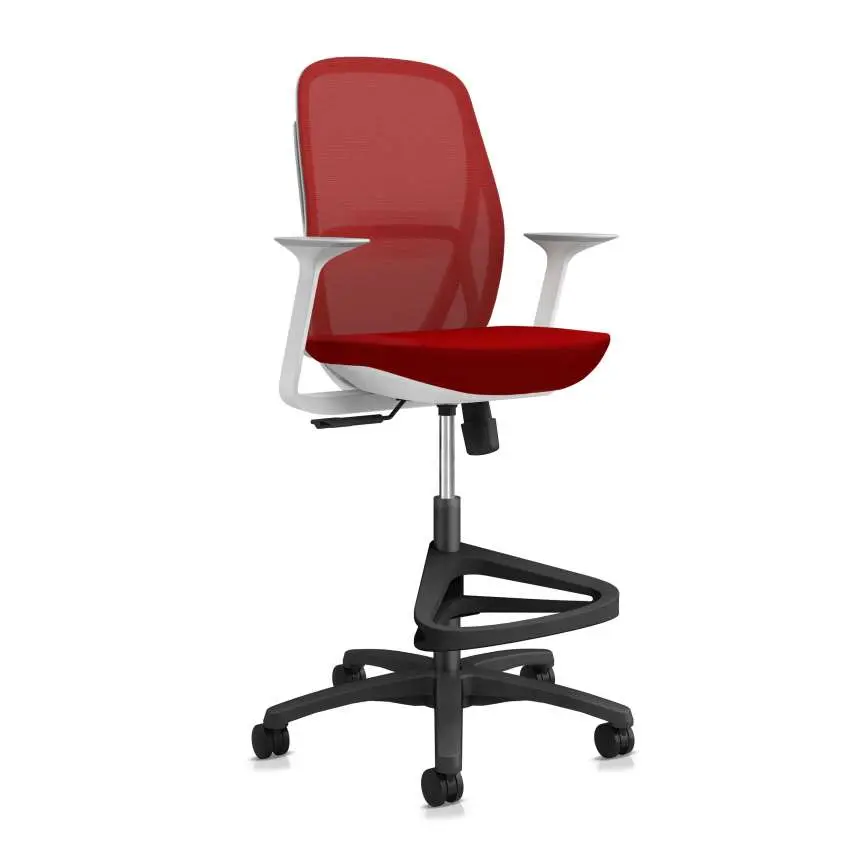 51 - Trus - Stool Mid Back Cushioned with Footrest & Casters_45°_Front_View_MT02_NW16.webp