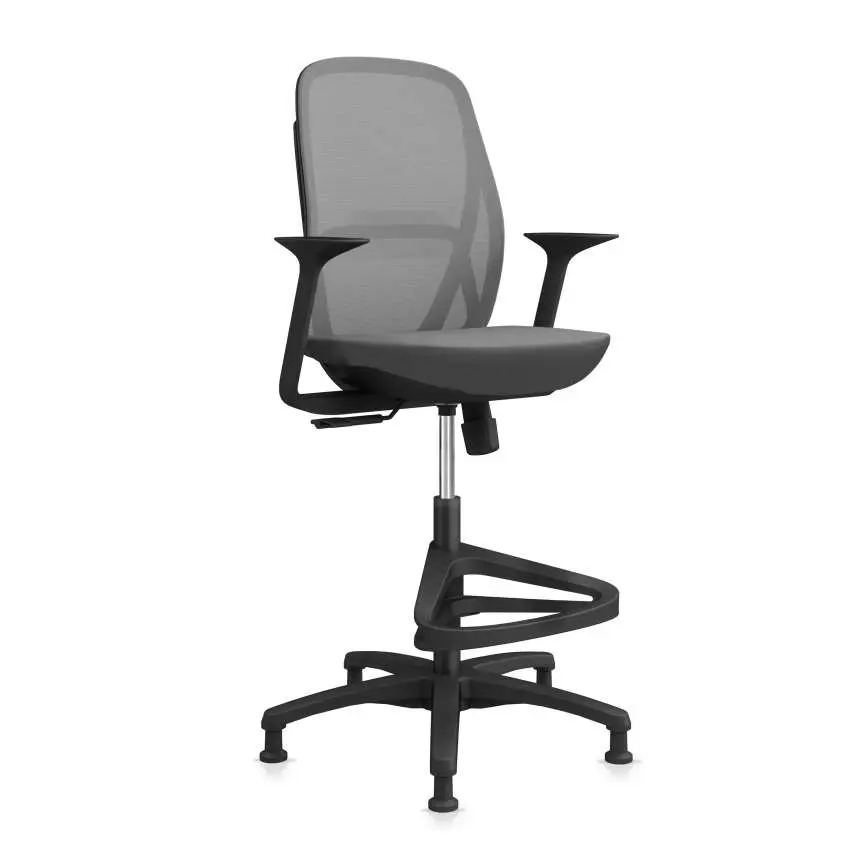 56 - Trus - Stool Mid Back Cushioned with Footrest & Glide_45°_Front_View_MT06_NW39.webp