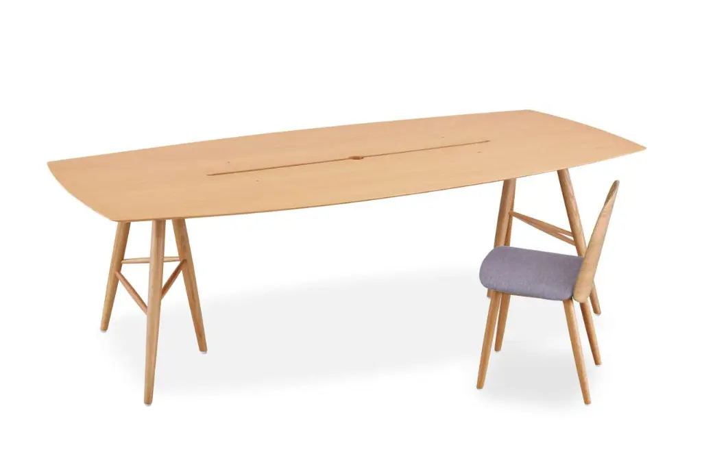 3 - Brunch Veneer - Ovoid Meeting Table With Slot and Please Café Chair.webp