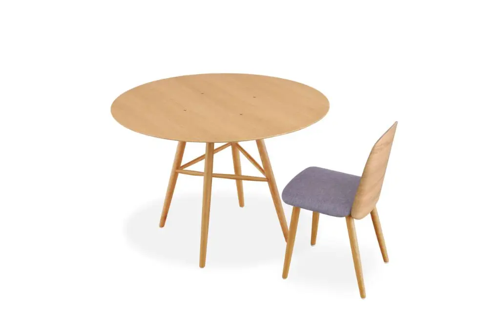 8 - Brunch Veneer - Round Meeting Table with 4 Leg and Please Café Chair.webp