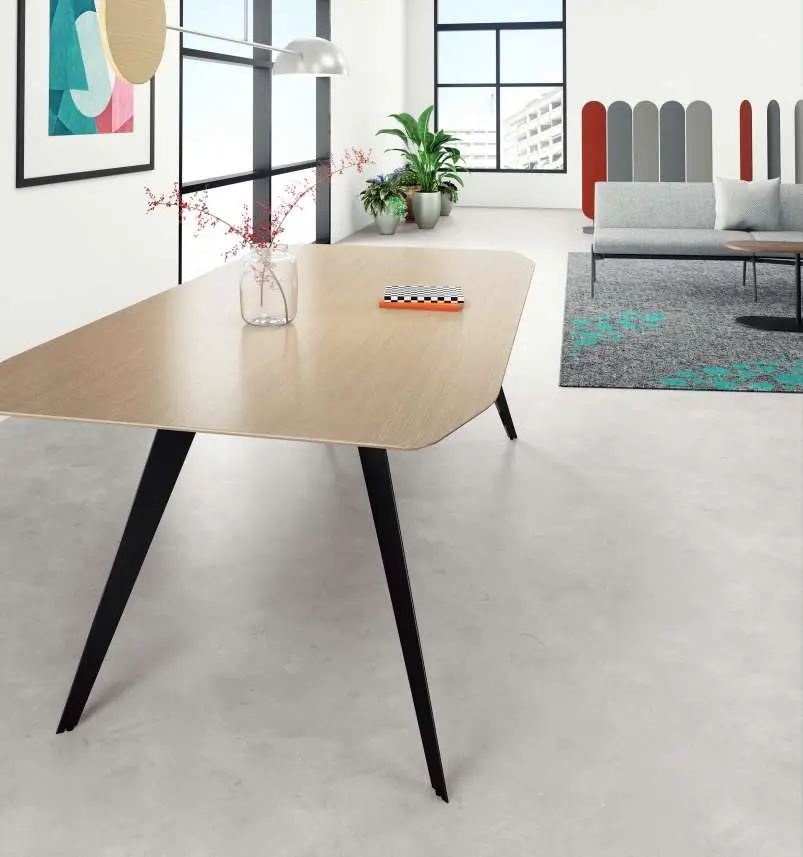 6 - Comet Meeting Table, Louvre Turning Screen and Perch Sofa.webp