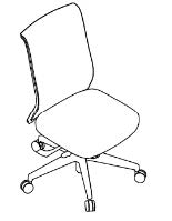 ENTRY2 High Back Chair, No headrest + black frame, Black base, Fixed seat, No armrest, Hard casters
