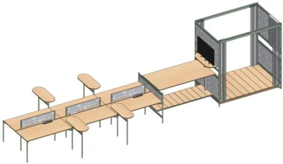 LONGHOUSE 6 хүний босоо, суух ажлын систем + Павилион 
