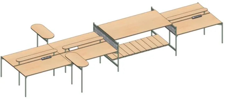 LONGHOUSE Double & High Bench Set w/Shelf