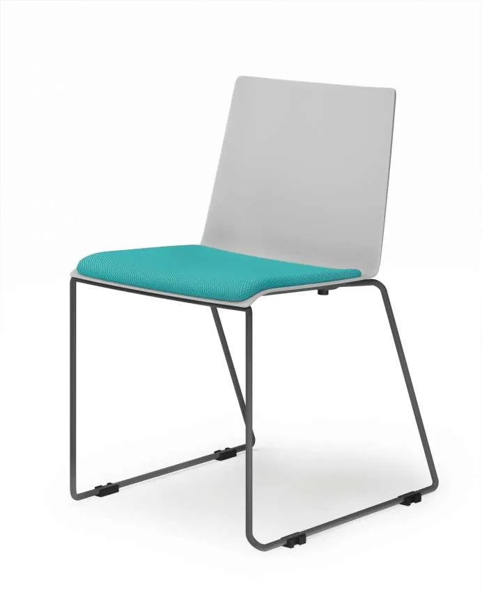 SLASH upholstered sled-leg chair without armrests Clay/Grey - TX212
