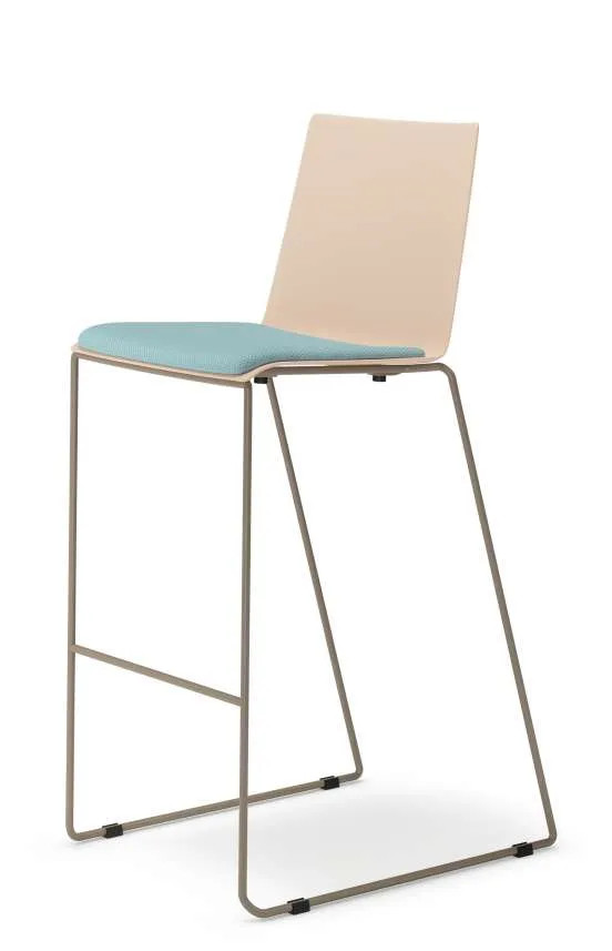 SLASH upholstered stool without armrests White/Clay - TV021