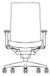 AIRFORT 2.0 High Back Chair, Black frame, Nylon base, 1D armrest, No headrest, Hard caster