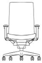 AIRFORT 2.0 High Back Chair, Black frame, Nylon base, 1D armrest, No headrest, Hard caster