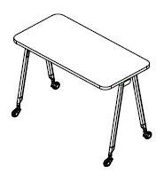 HOCKEY Rectangular Table W1000 / D500 / H750 mm