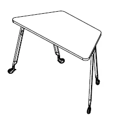 HOCKEY Trapez Table W1200 / D520 / H750 mm