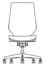 FOLIA Economic Chair, No Headrest, No Armrest, 3-Position Lock, No Lumbar, Black frame, Black base